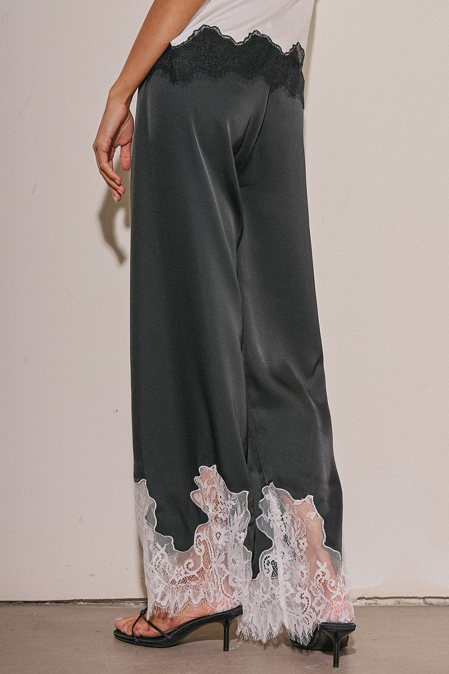Black Lace Detail Pant
