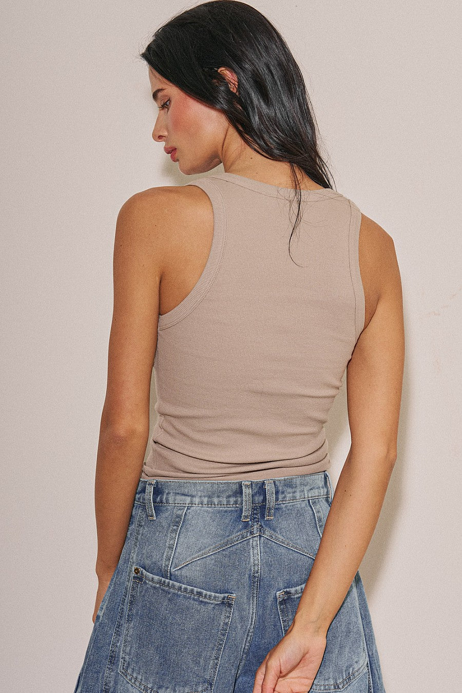 Taupe Sleveless Top