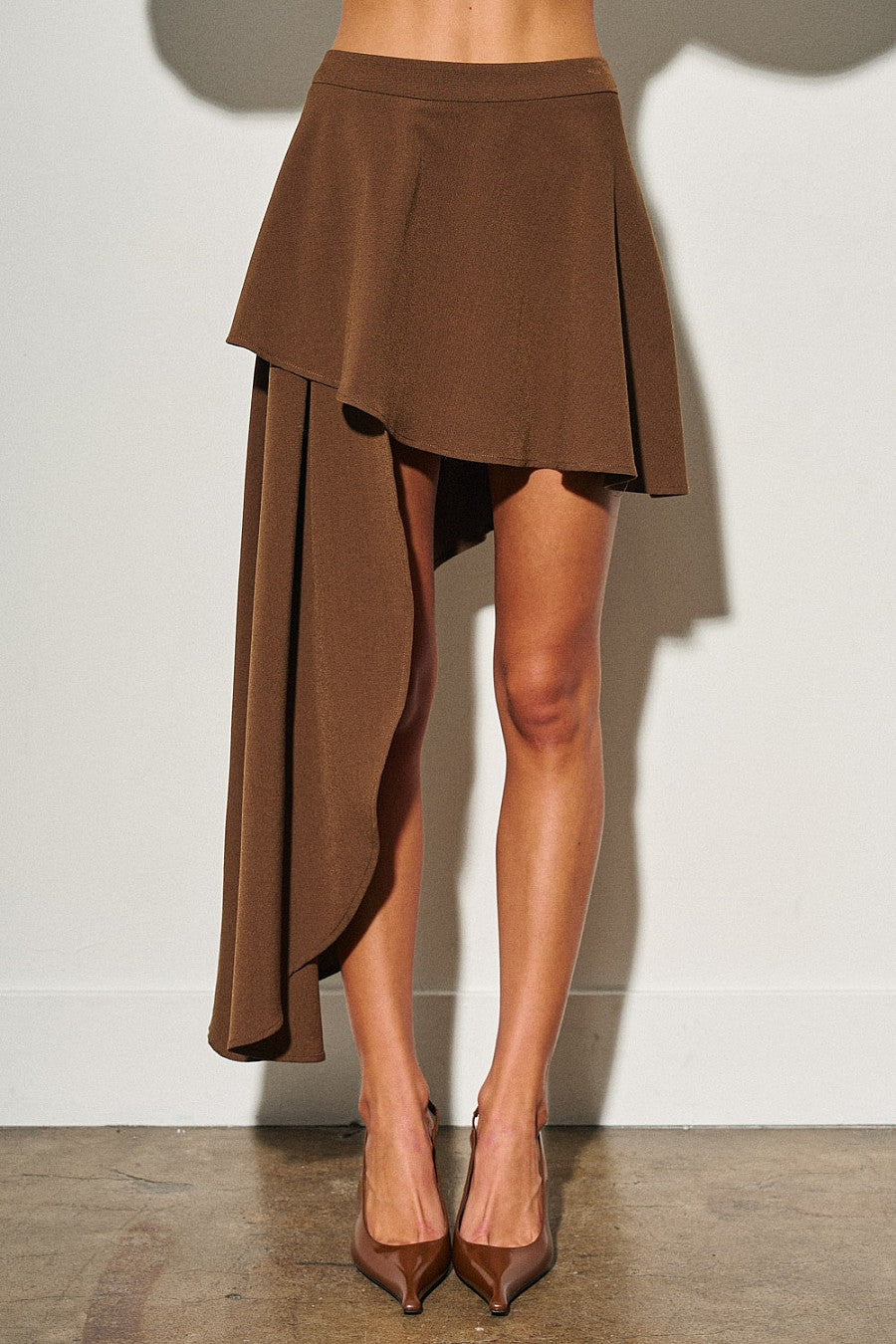 Brown Asymmetrical Skirt