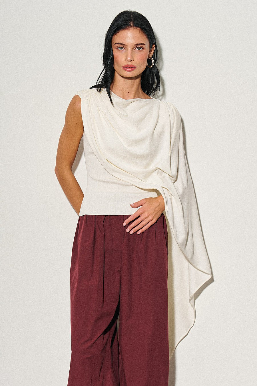 Draped Scarf Top