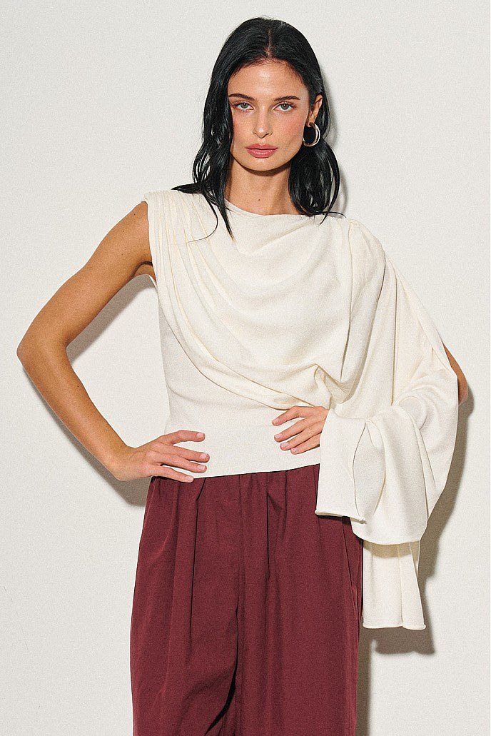 Draped Scarf Top