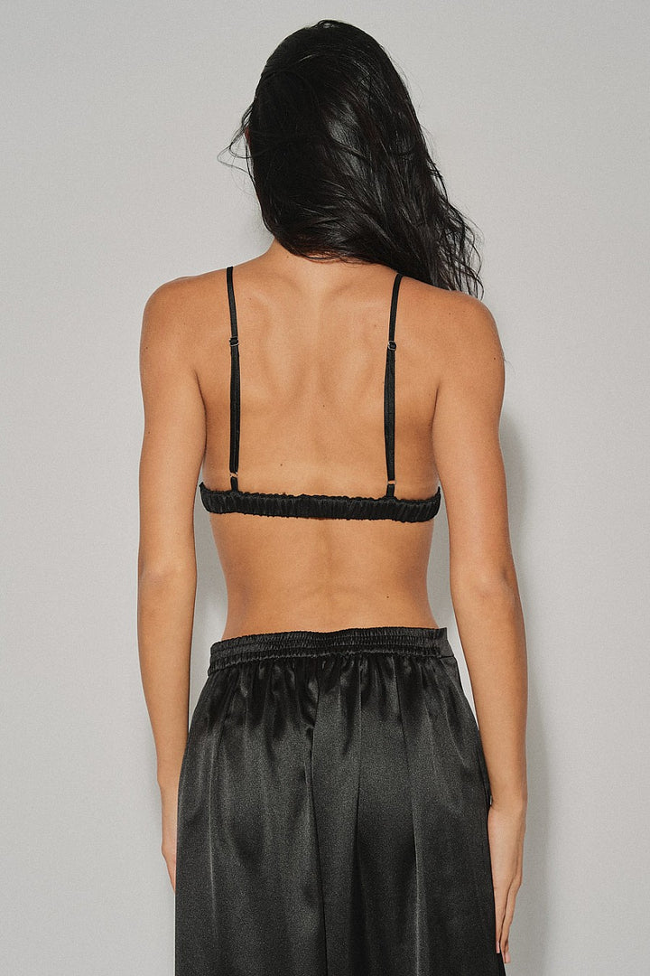 Black Satin Bralette