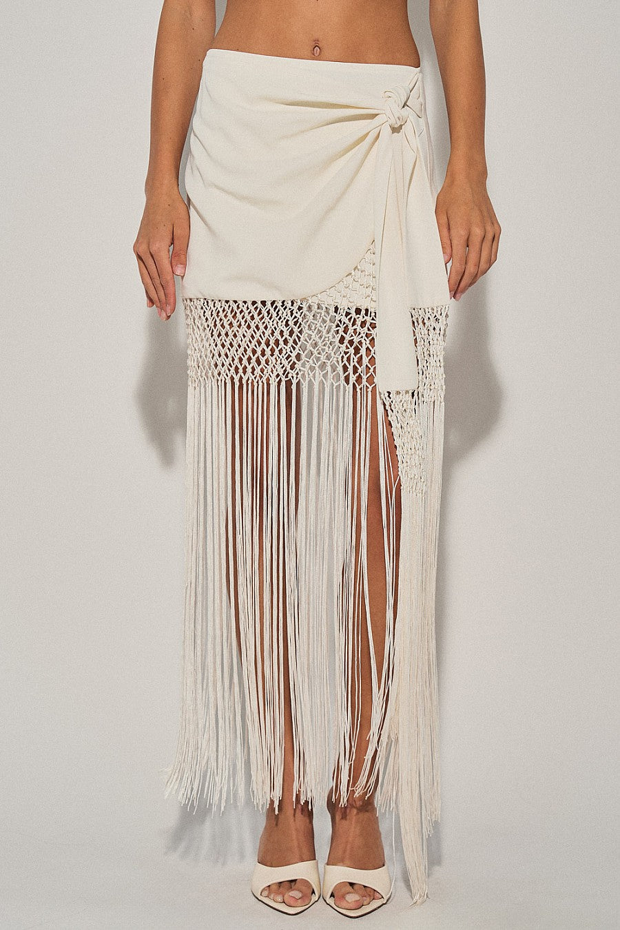 Ecru Fringe Skirt