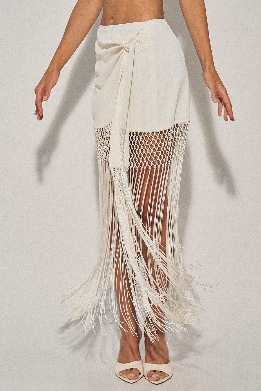 Ecru Fringe Skirt