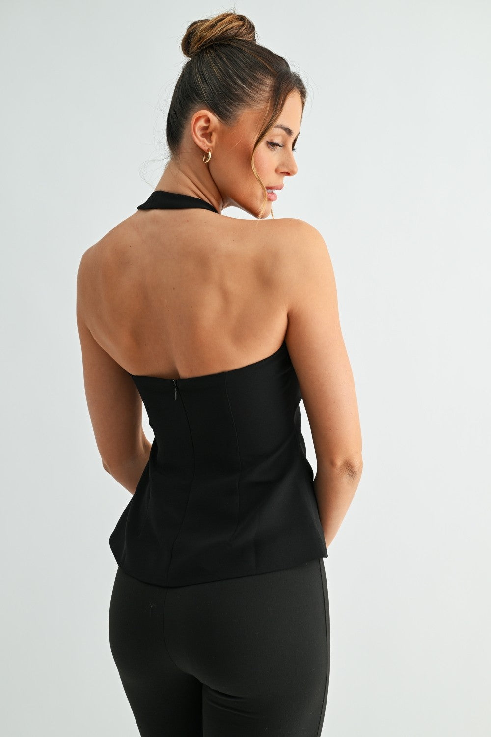 Black Plunge Top