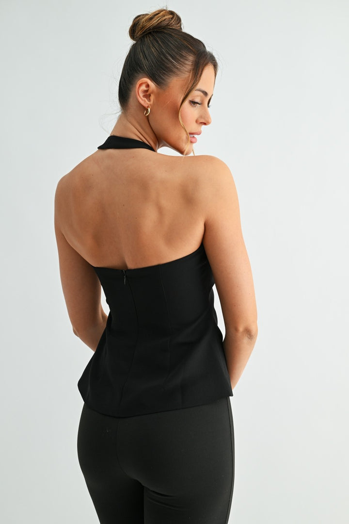 Black Plunge Top