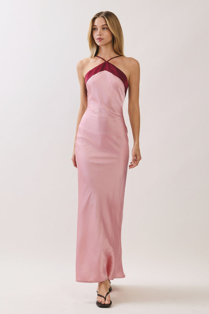 Pink Satin Dress