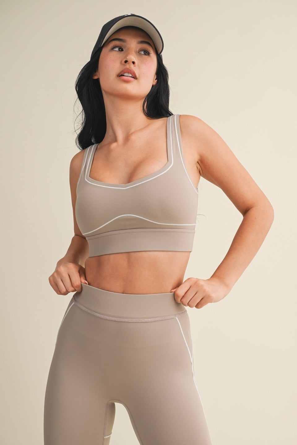 Taupe Contrast Sportsra