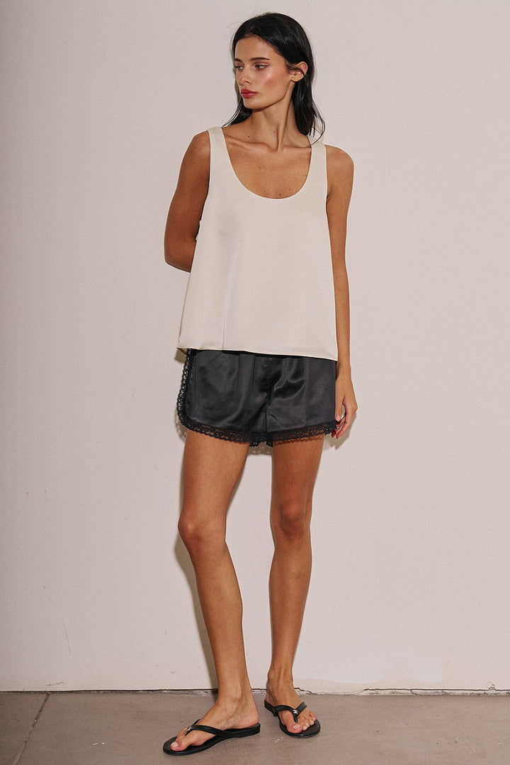 Eggshell Satin Top
