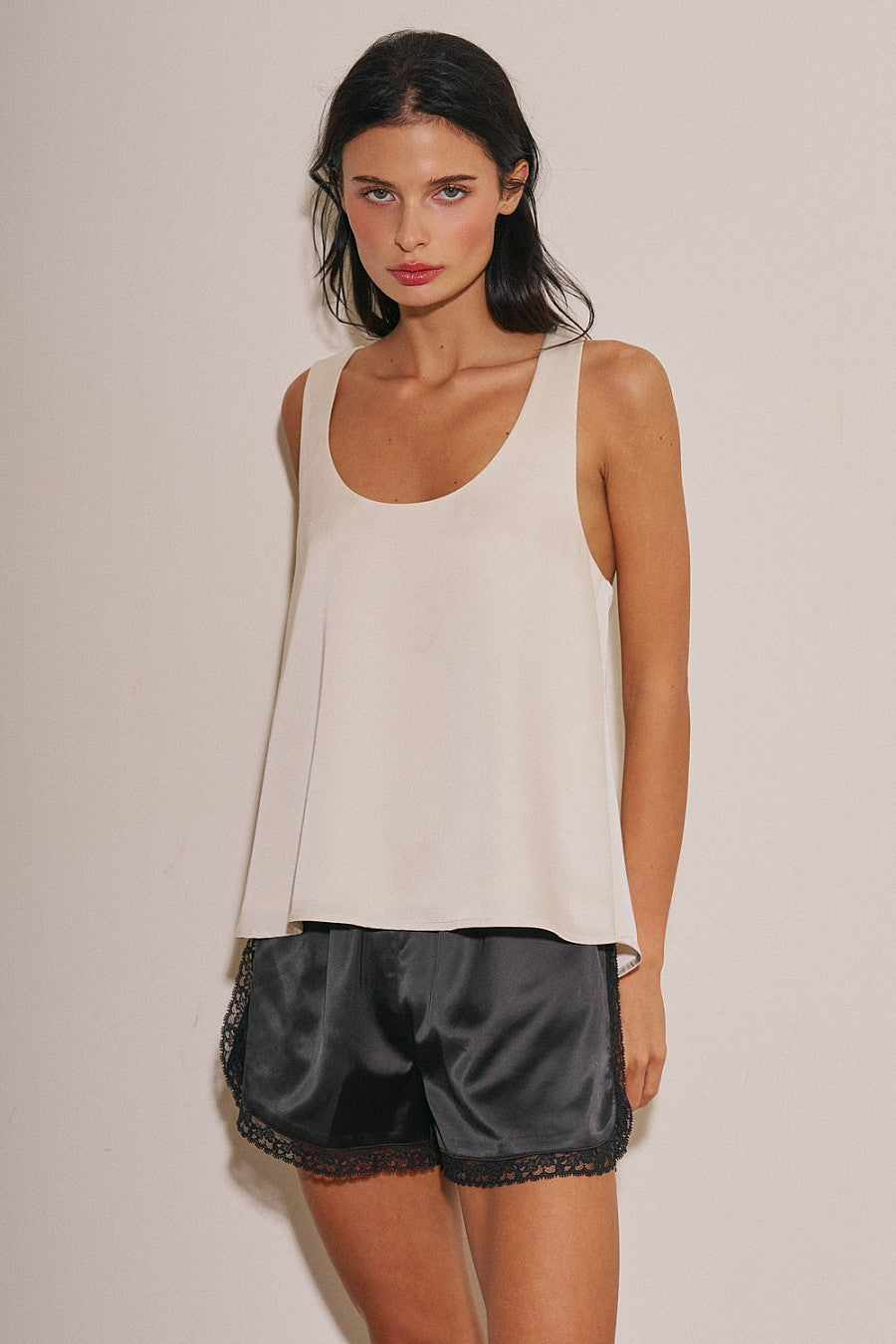Eggshell Satin Top