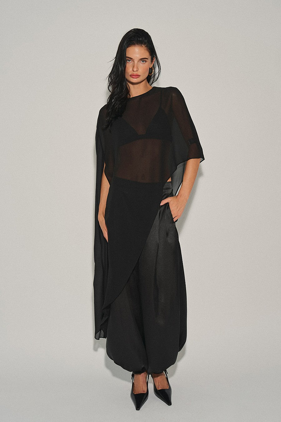 Sheer Cape Top