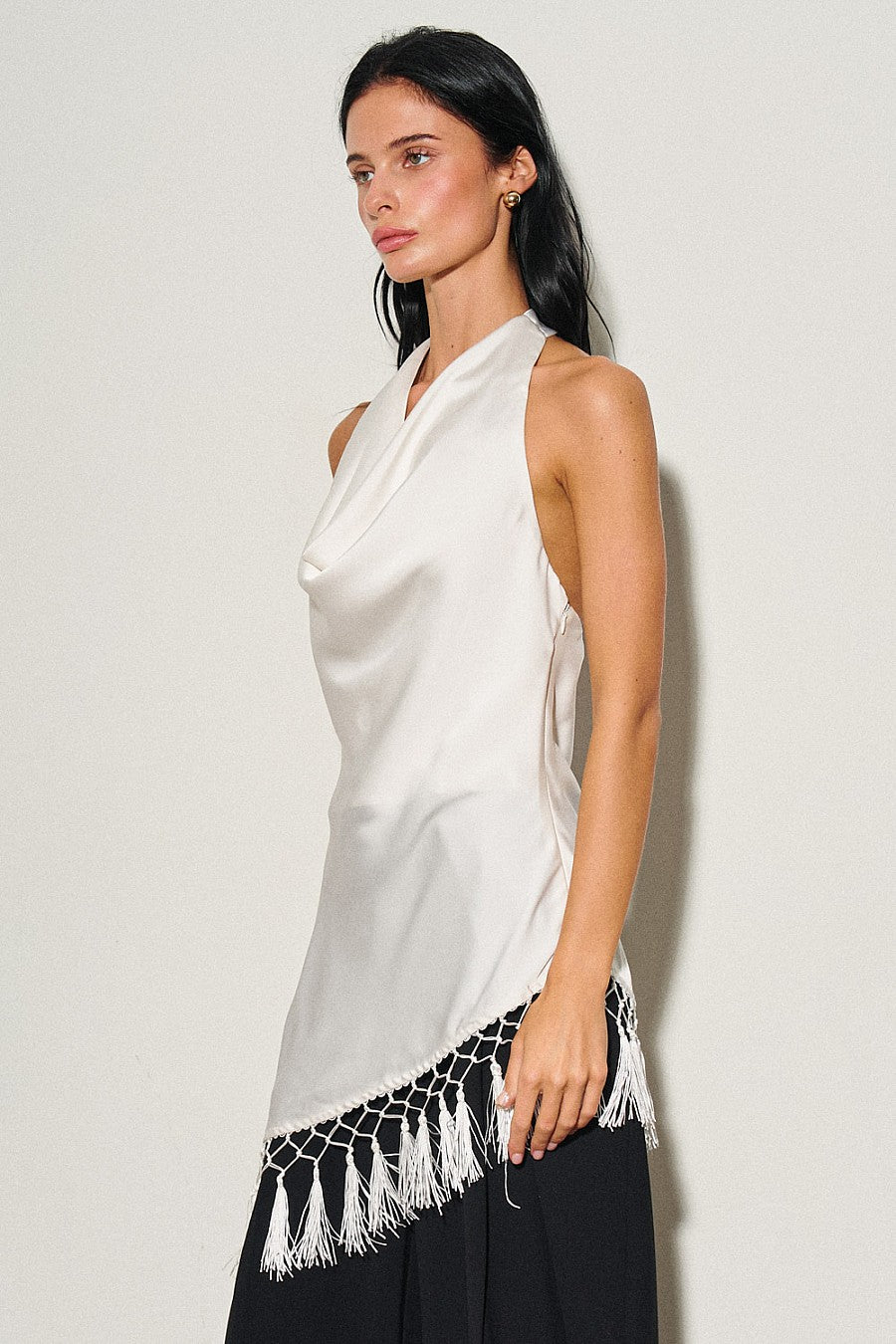 Asymmetrical Fringe Top