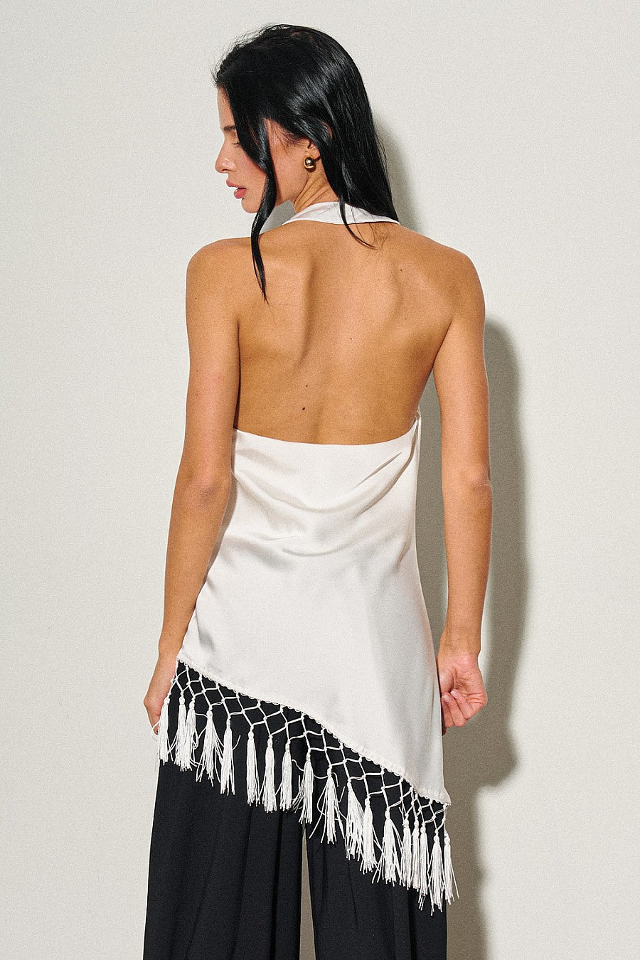 Asymmetrical Fringe Top