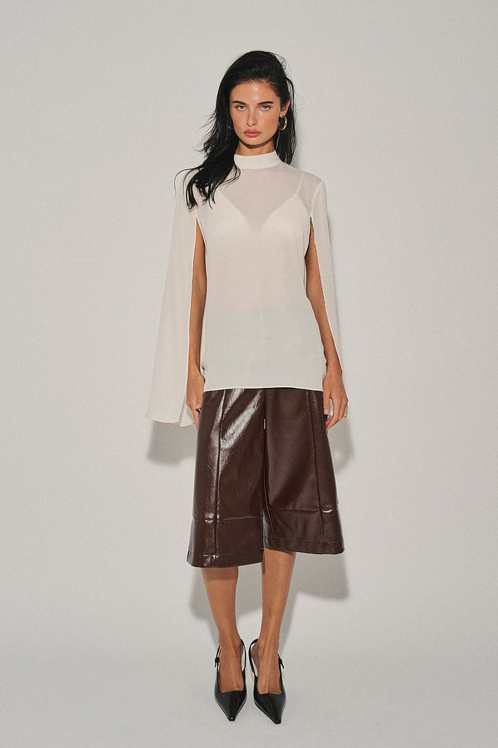 Cream High Neck Cape
