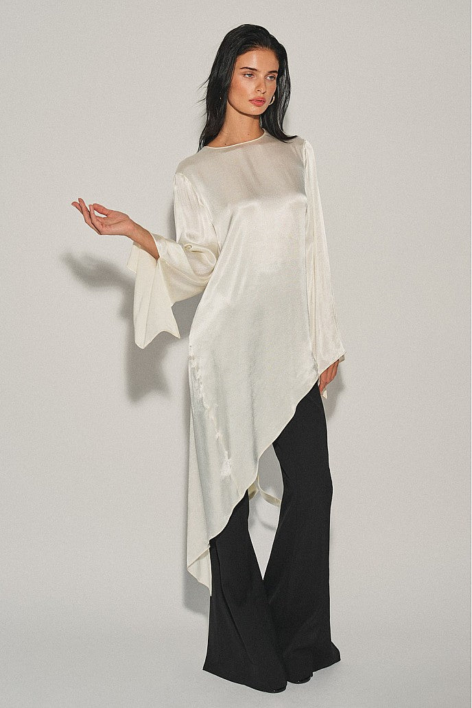 Woven Satin Asymmetric Top