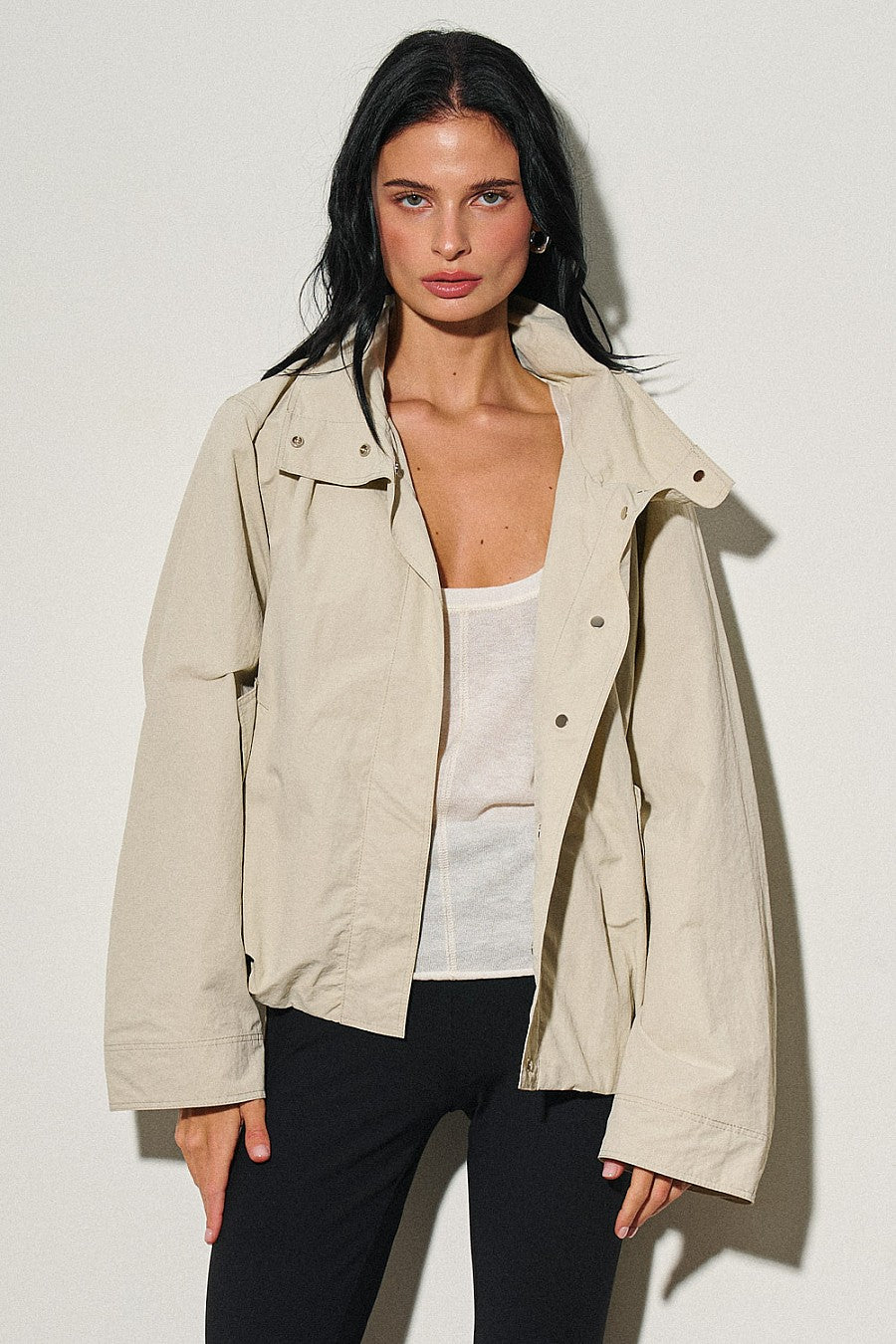 Cream Windbreaker Jacket