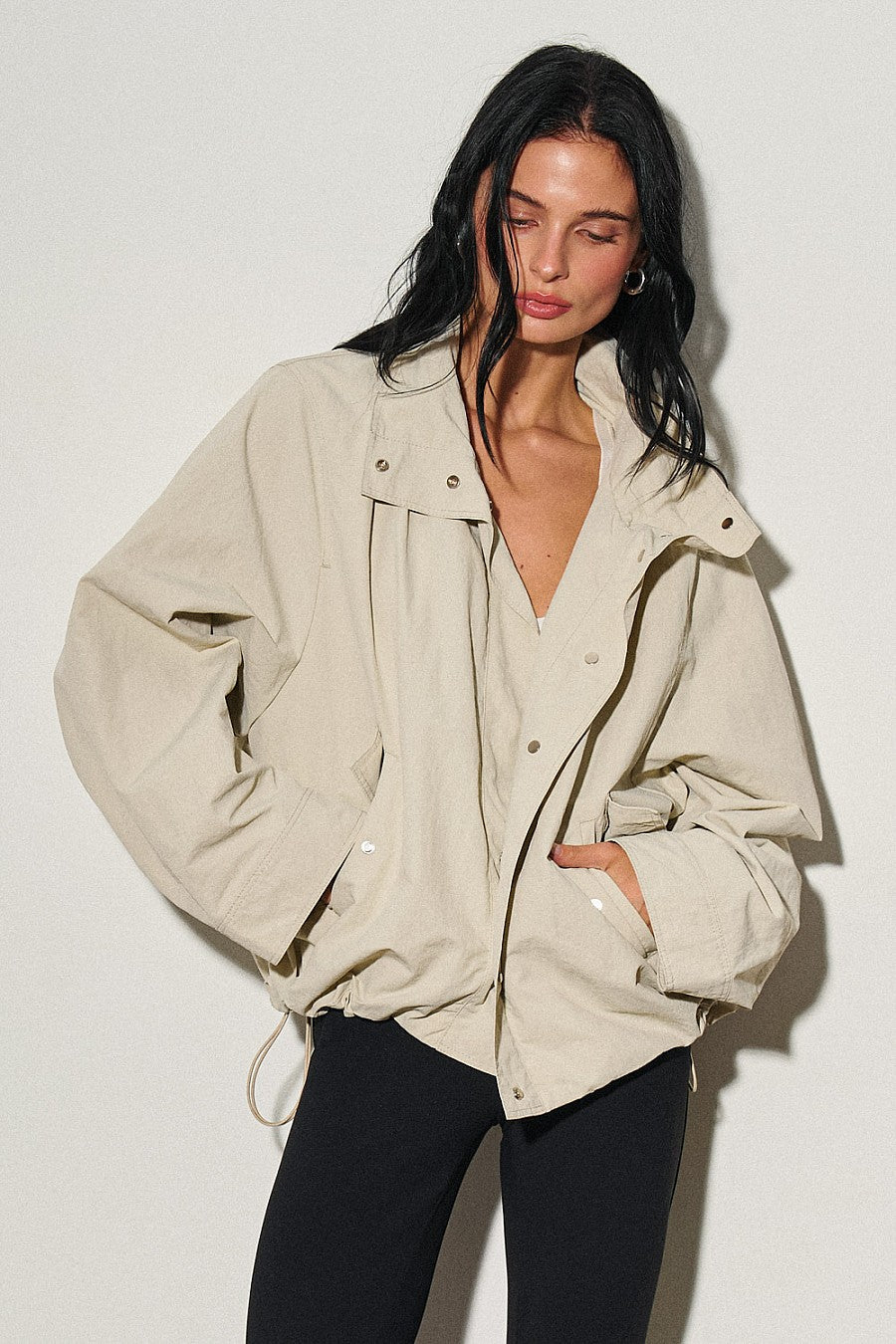 Cream Windbreaker Jacket