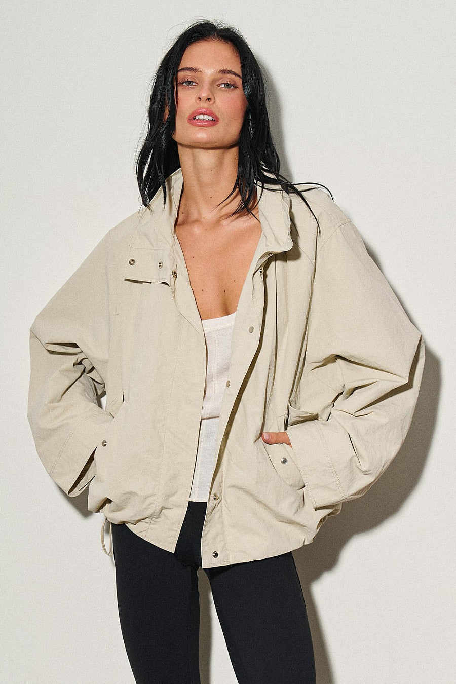 Cream Windbreaker Jacket