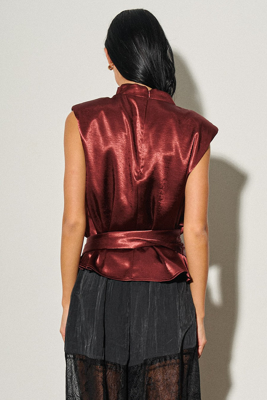 Wine Shoulder Pads Top