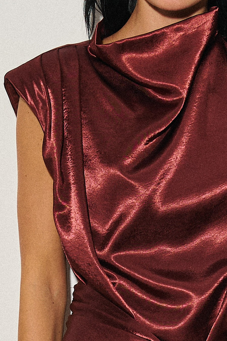 Wine Shoulder Pads Top