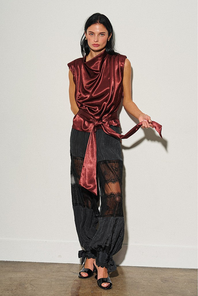 Wine Shoulder Pads Top