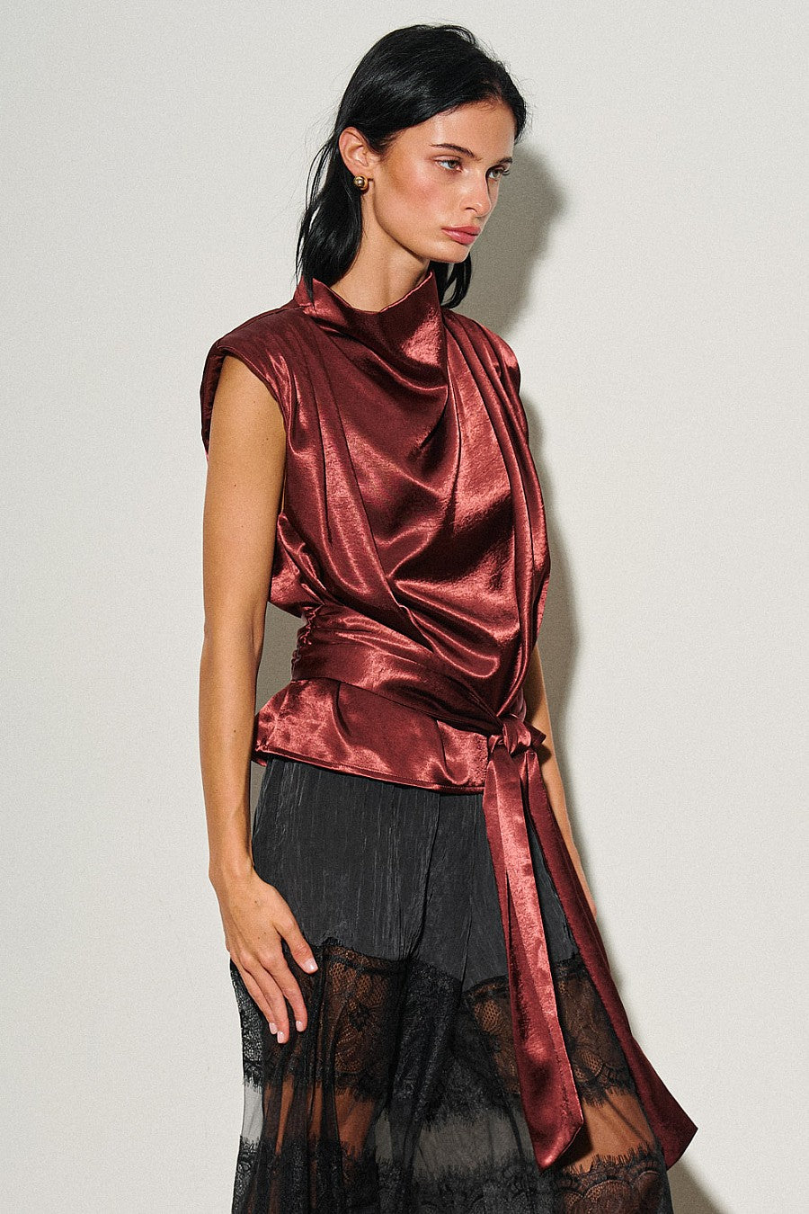 Wine Shoulder Pads Top