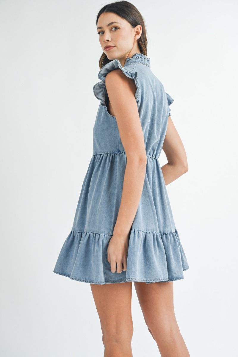 Ruffle Denim Dress