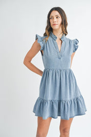 Ruffle Denim Dress