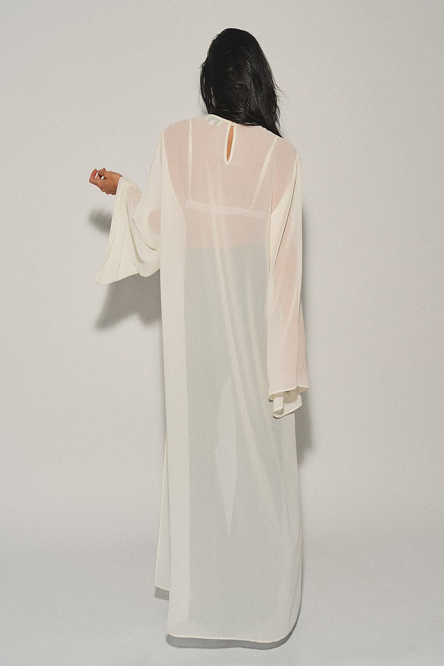 Cream Woven High-Low Chiffon Top — Cream