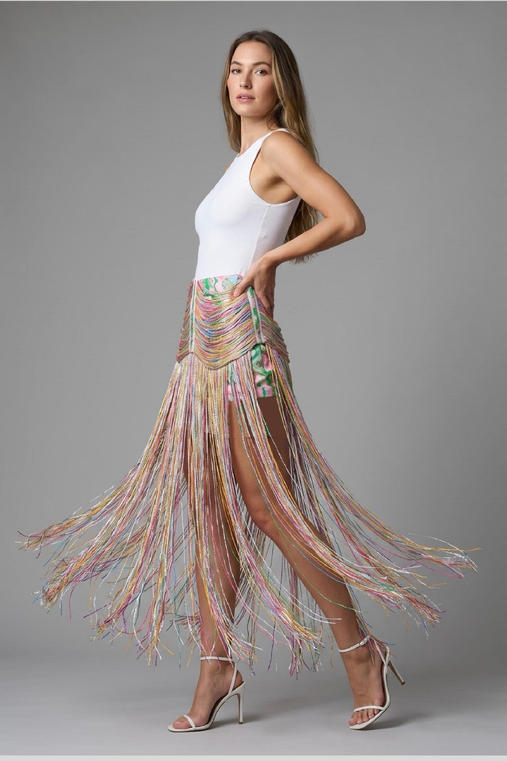 Festival Fringe Skirt — Multicolor