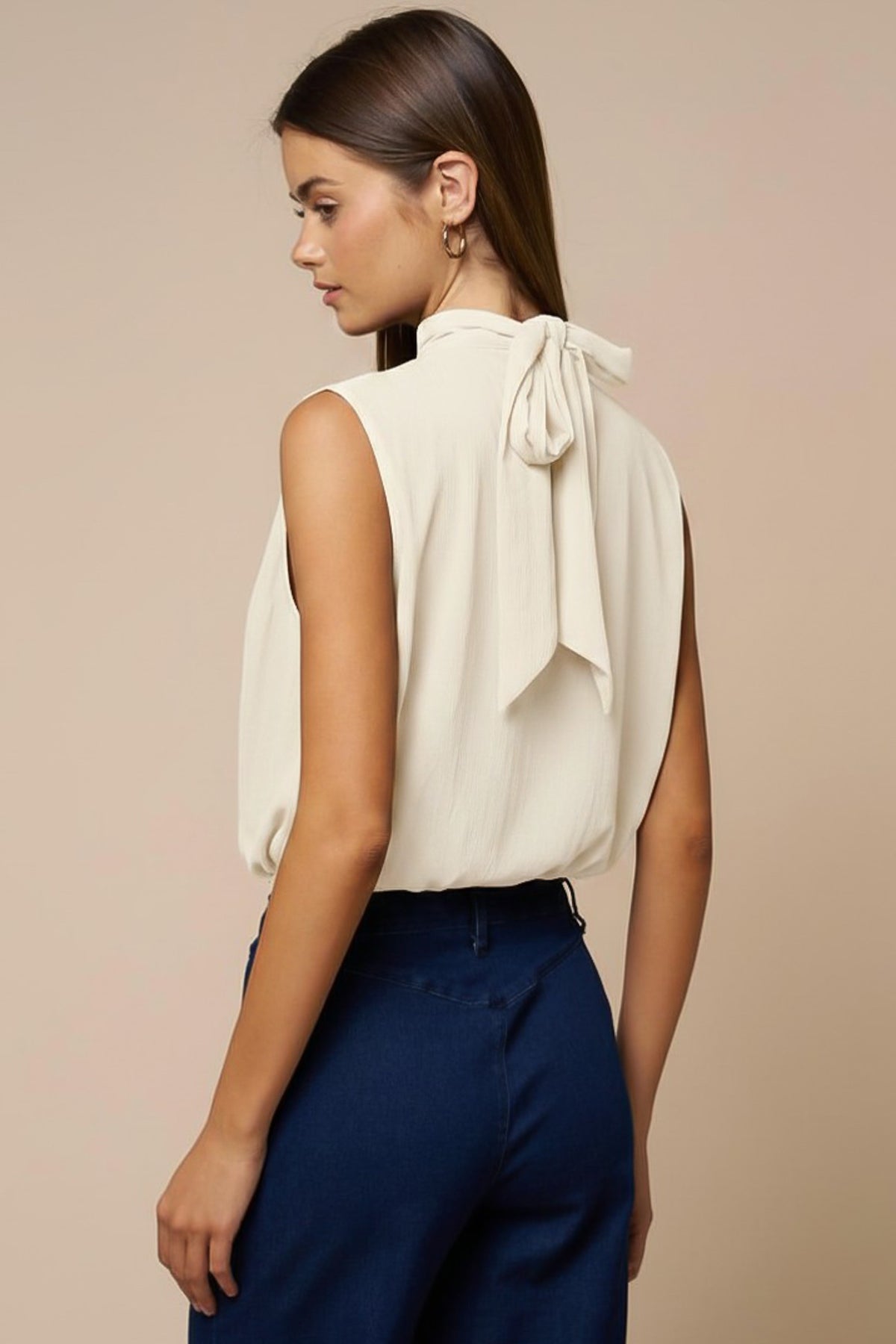 Cream Draped Top — Ivory
