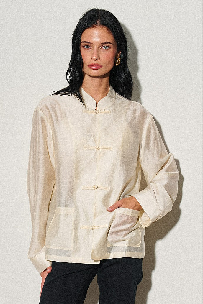 Chinese-Style Shirt — Cream