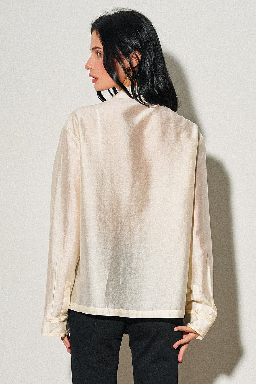 Chinese-Style Shirt — Cream