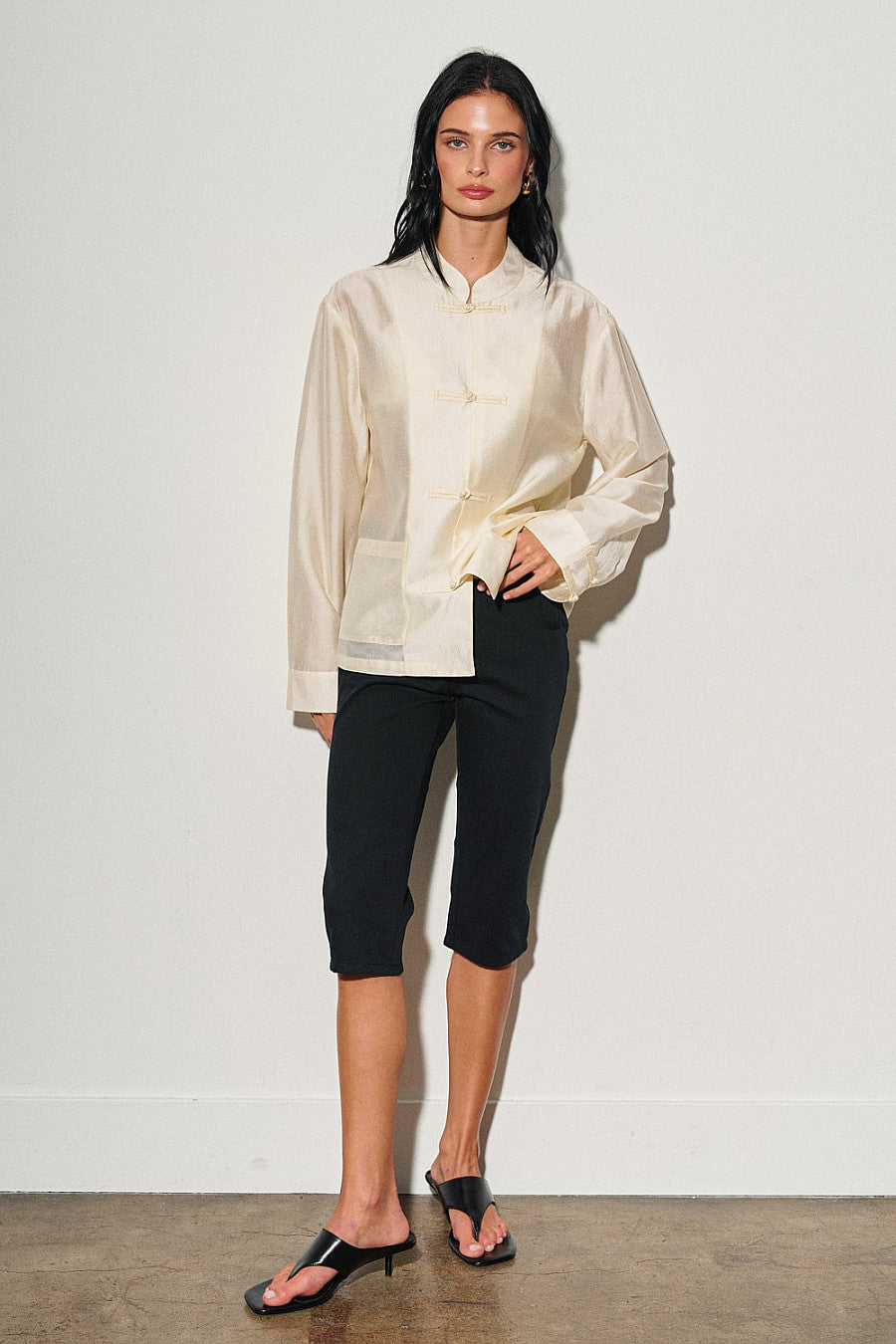 Chinese-Style Shirt — Cream
