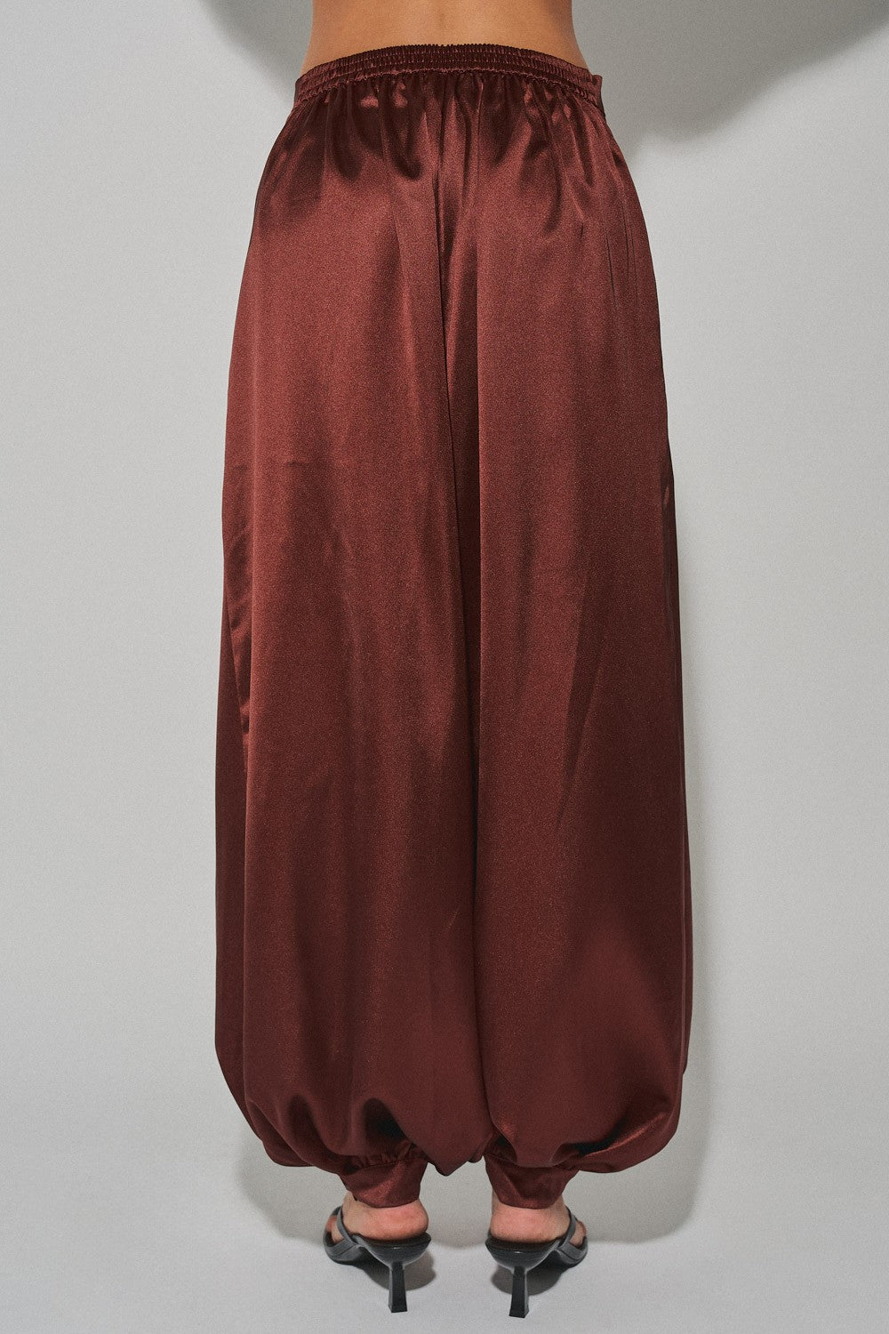 Woven Satin Balloon Harem Pants — Chocowine
