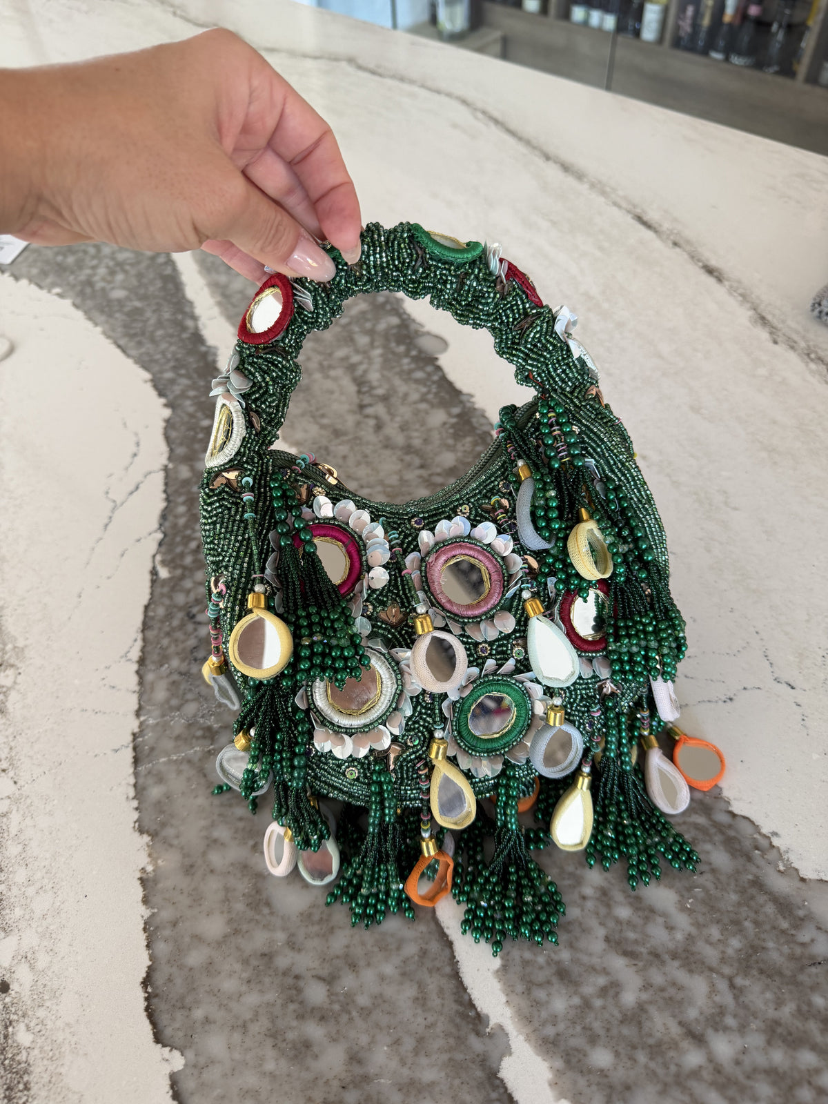 Emerald Hobo Bag — Silver