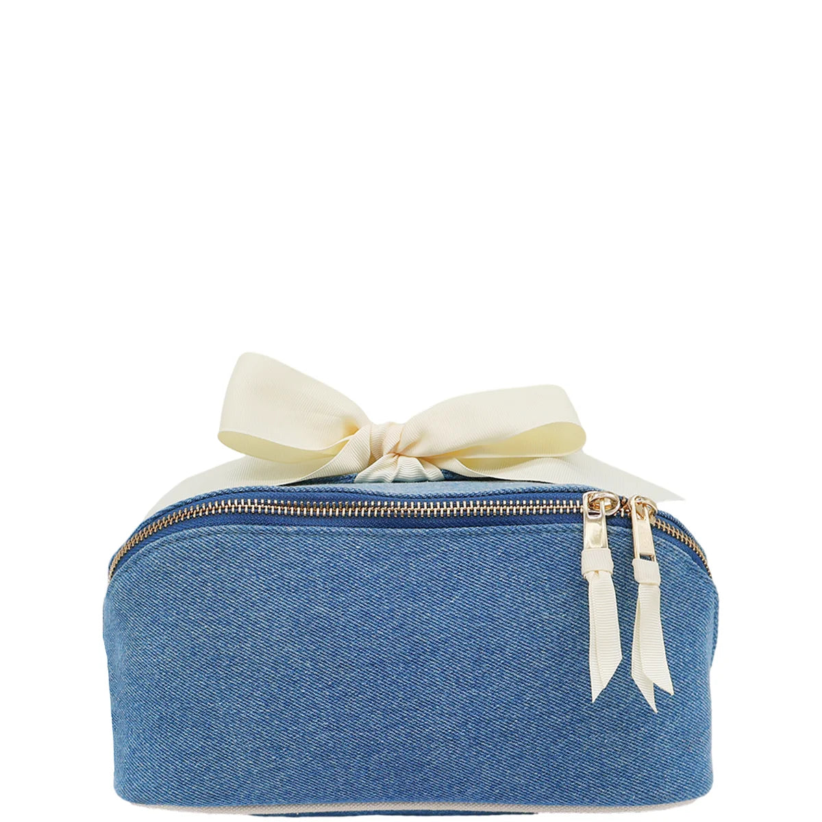 Accordion Box Makeup & Toiletry Bag, Denim — Denim