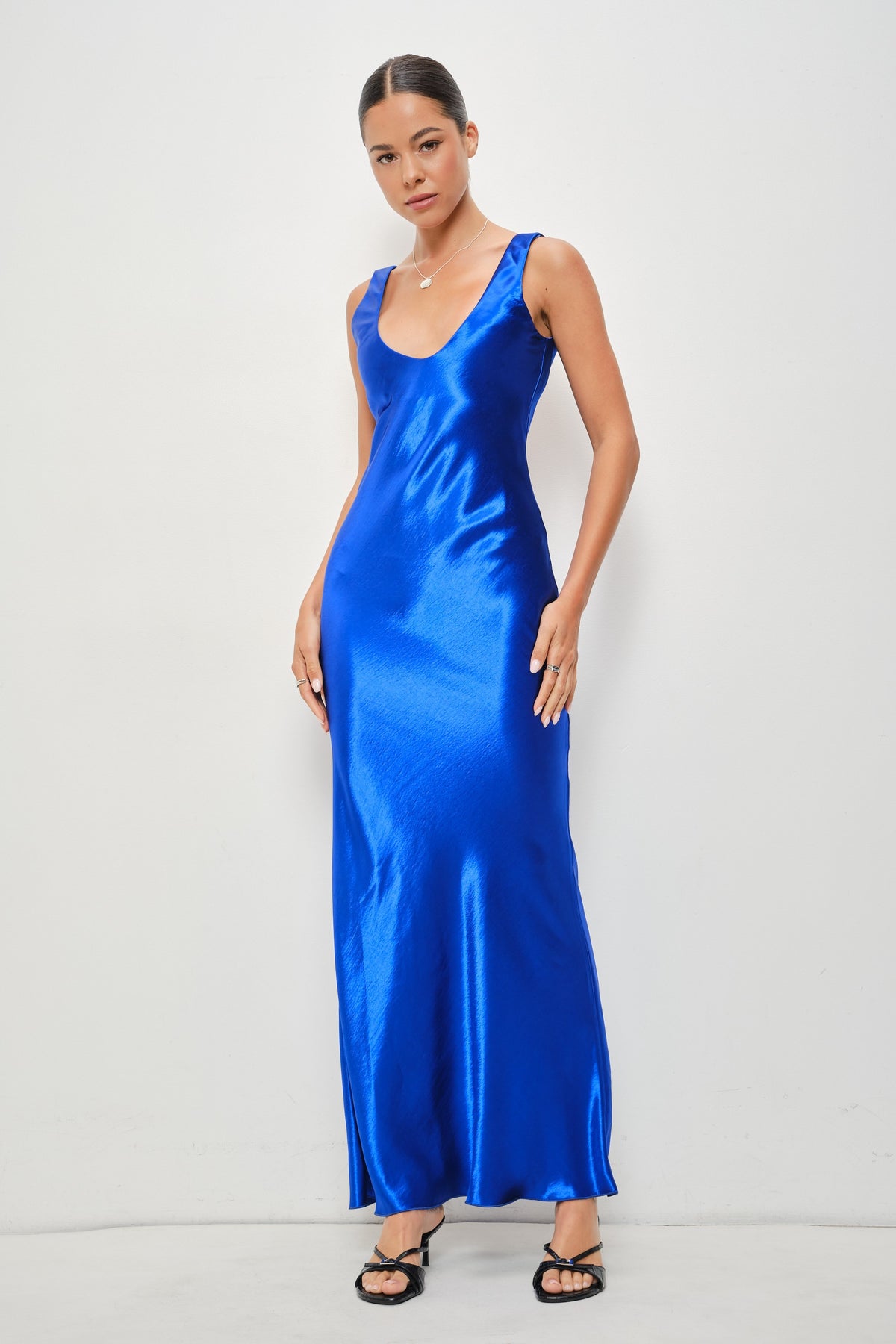 Indigo Bias Maxi Dress — Royal Blue