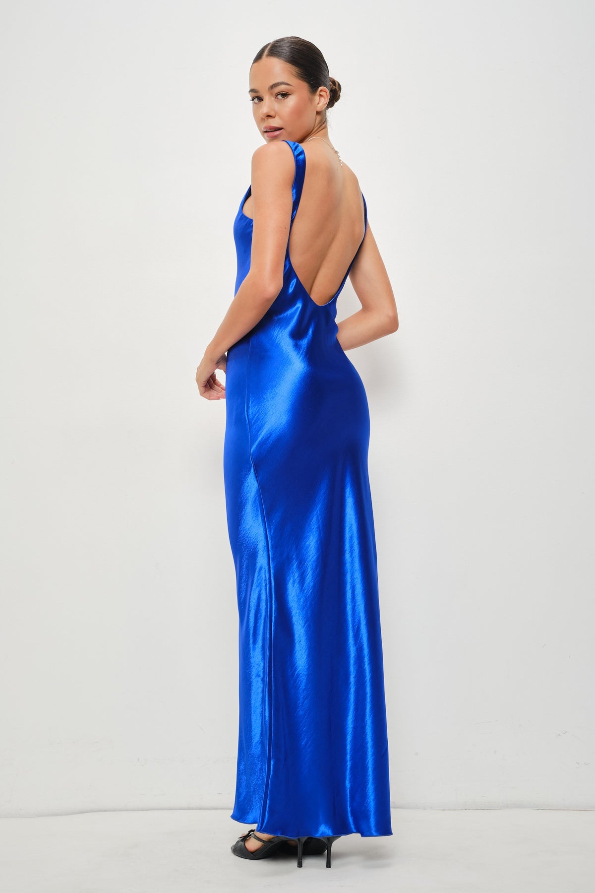 Indigo Bias Maxi Dress — Royal Blue