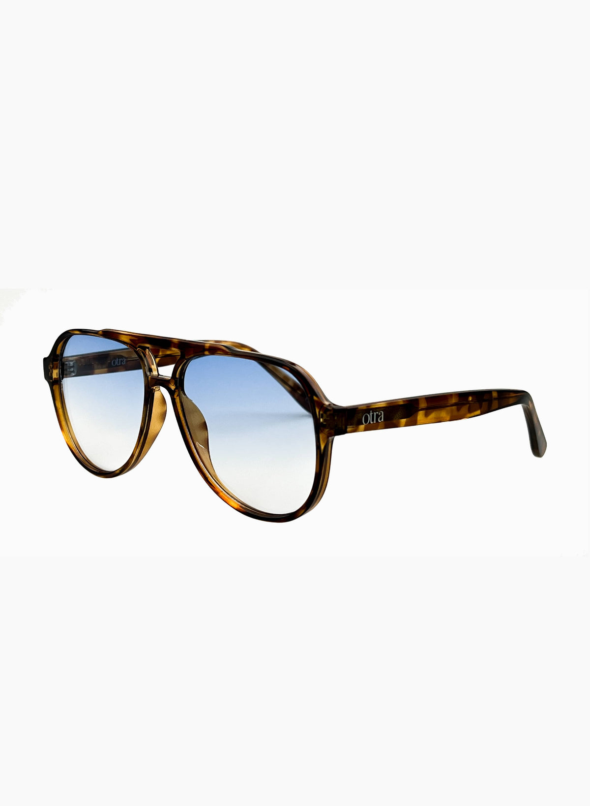 Stevie tortoiseshell aviator sunglasses, side angle